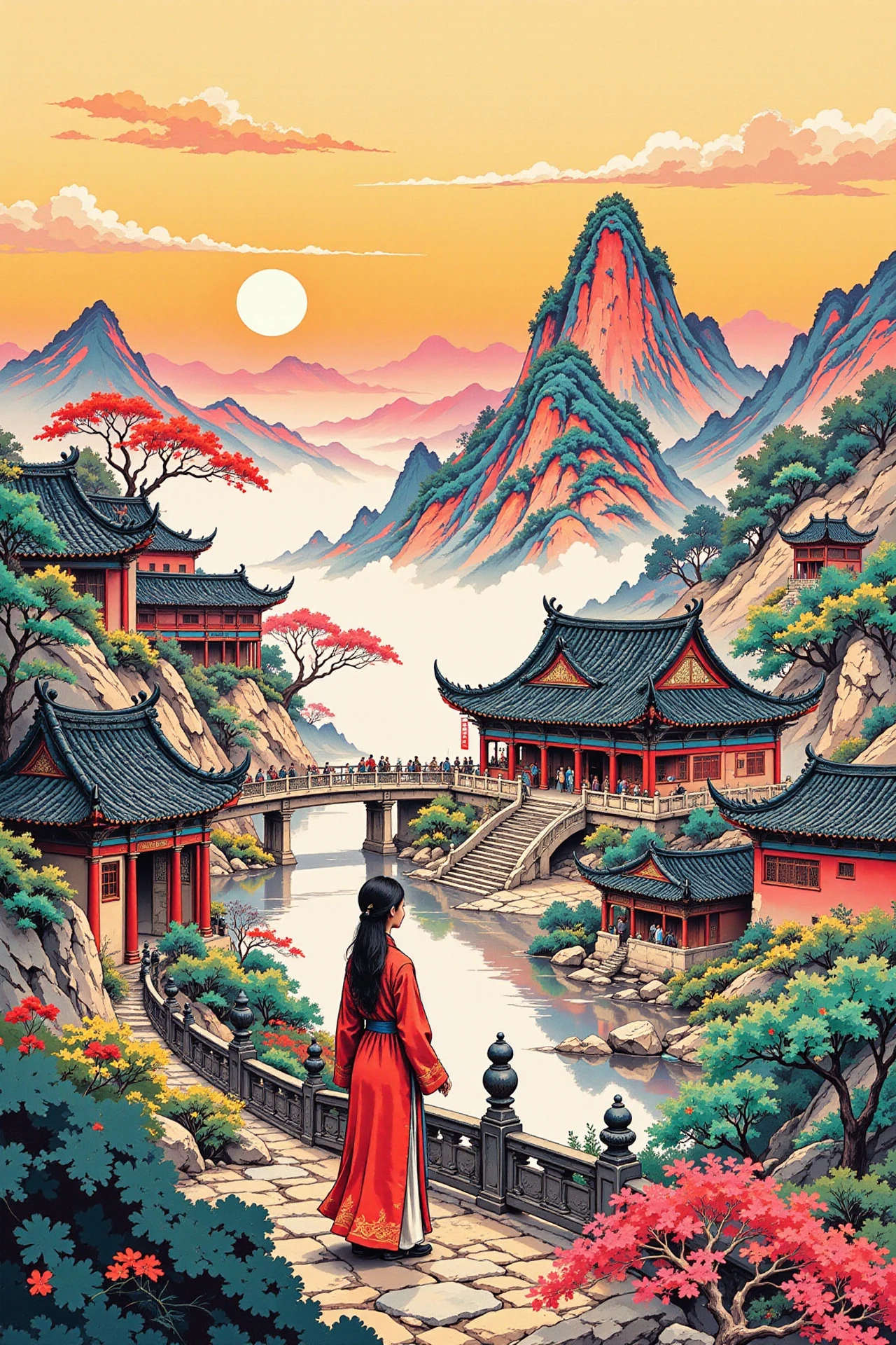 00042-Beijing China beautiful anime landscape early morning woman by Edurock.webp